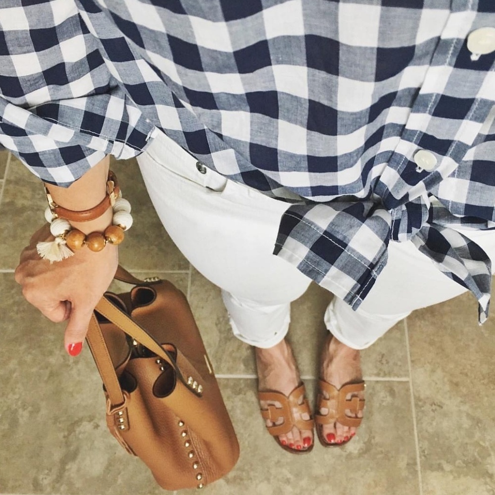 Black and White Plaid Button-down